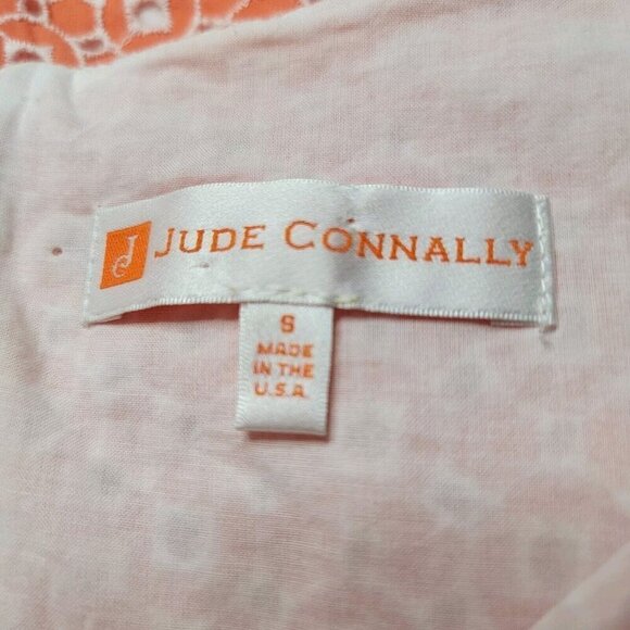 Jude Connally 100% Cotton Orange White Geometric Sleeveless Dress Size S - Picture 7 of 12